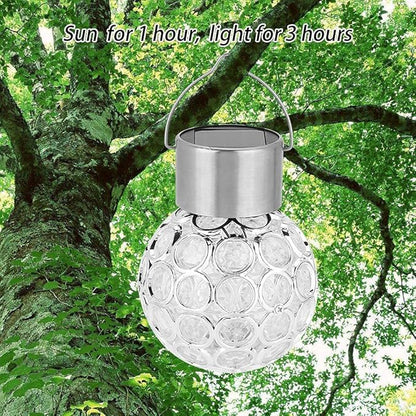 Estink Hanging Decorative Solar Light Solar Ball Garden Hang Outdoor Landscape Color Change LED Lamp Walkway Light White for Garden Yard Fence Christmas Decoration(Pure White)