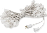 HLO Lighting C9 Light Strings | 50' White Cord with 12" Socket Spacing, E17 Light Stringer for C9 Christmas Lights | Lumora