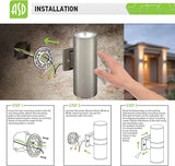 ASD LED Up Down Lights Outdoor Cylinder Wall Light 18W (120W Equiv) 1500Lm 5000K Daylight, 120V Patio Wall Light | Lumora