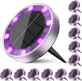 Peasur Solar Ground Lights Outdoor, 12 Pack Flat Solar Powered Disc Lights, IP68 Waterproof, Anti-Rust, Landscape | Lumora