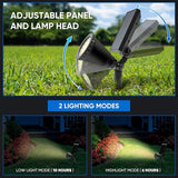 KEV 800 Lumens Solar Spot Lights Outdoor,18 LEDs Solar Flood Lights with 2 Modes &Adjustable &IPX65 | Lumora