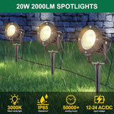 20W Low Voltage Landscape Lights LED Landscape Lighting with Connectors and Spike Stand, 12V 24V Outdoor Spotlights | Lumora