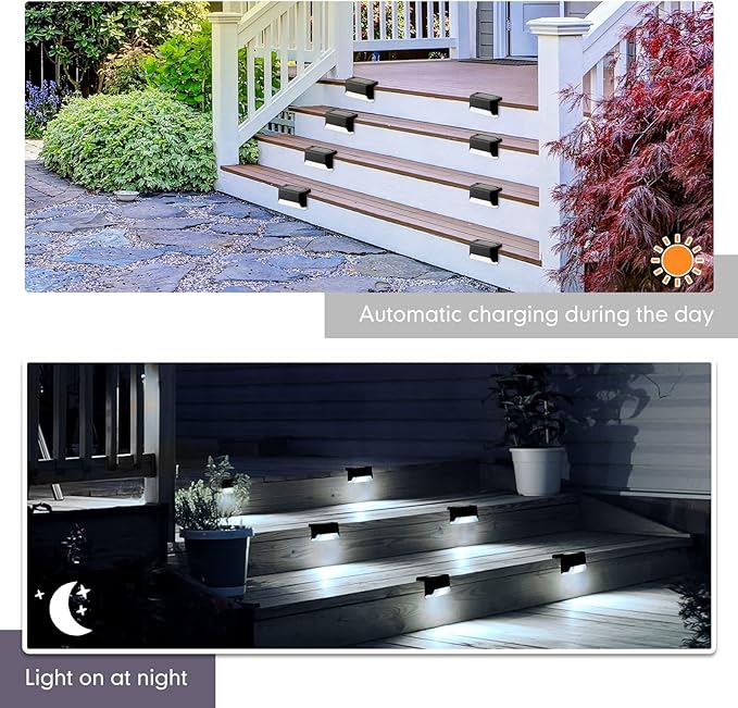 Tuanse 36 Pack Solar Deck Lights Outdoor Step Waterproof LED Stairs Lights Outside Fence Step for Pool Garden Wall | Lumora