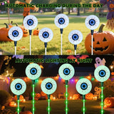 1 Pack Solar Halloween Eyeball Pathway Lights,6 Halloween Eyeball Stake Lighting with 8 Modes for Holiday Home | Lumora