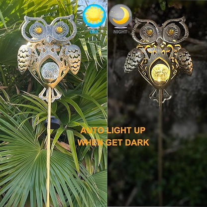 Owl Light for Garden Decor - Waterproof Pathway Stakes, Outdoor Lawn Patio Lights, Unique Yard Gift for Family