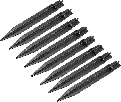 MECCANIXITY Plastic Ground Spikes 8.2 Inch Landscape Stakes Light Replacement for Solar Torch Lamps of Garden Pathway, Pack of 24