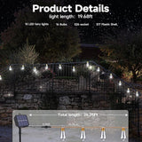 Solar Outdoor String Lights, 20Ft Vintage Rope Hemp Solar Patio Lights, Waterproof White Solar Powered String | Lumora