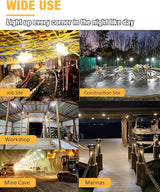 100FT LED Construction String Lights 3 Prong, 130W 16000Lm LED String Work Lights - Outdoor Security Flood Light | Lumora