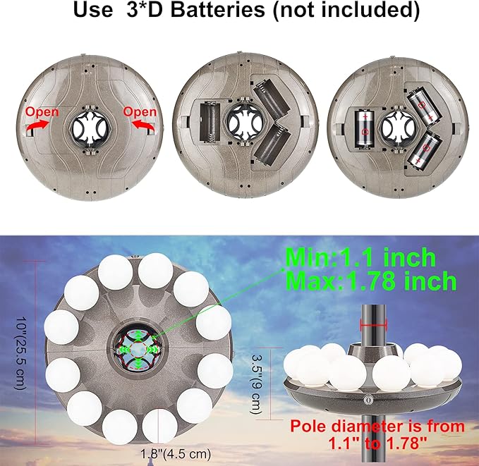 LUXSWAY Patio Umbrella Lights Battery Operated,12 Color Changing Outdoor Umbrella Light for Pole with Remote,48 | Lumora