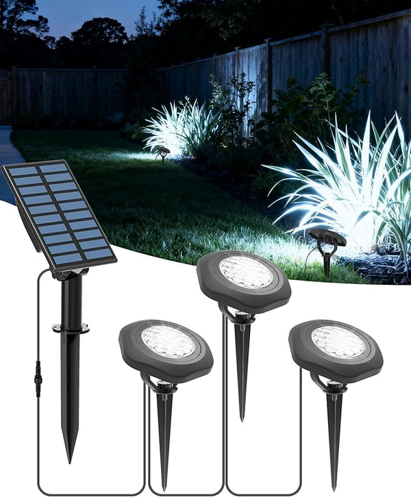 CORESLUX Solar Spot Lights Outdoor Waterproof IP68, 3-in-1 LED Cool Light Solar Landscape Lights, 2 Light Modes | Lumora