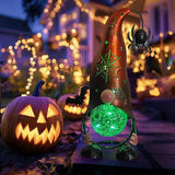 Halloween Decorations Outdoor Gnome Solar Lights, Color Changing LED Lights with Spider Web Hollowed-Out Hat | Lumora