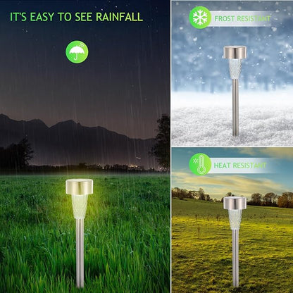 BESPORTBLE Solar Stake Lamp for Garden and Lawn, Outdoor Warm White Solar Pathway Light with Ground Spike, Weatherproof Landscape Lighting for Yard and Courtyard
