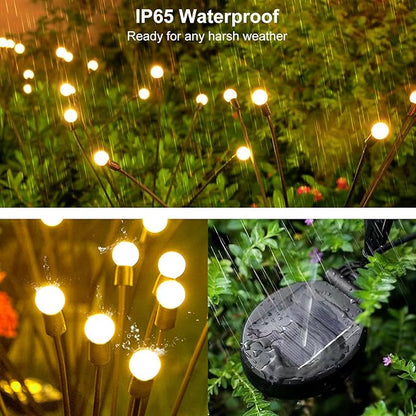 Solar Garden Lights, 2 Pack Solar Lights for Outside, Solar Lights Outdoor Waterproof, Solar Swaying Lights in Wind, Firefly Lights for Garden, Landscape, Pathway, Yard, Patio, Outdoor Decorations