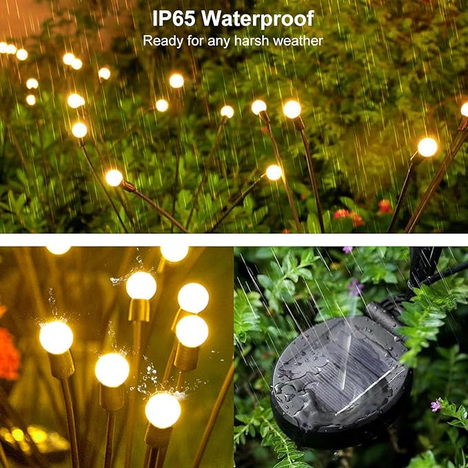 Solar Garden Lights, 8 Pack Waterproof Outdoor Swaying Lights for Patio, Garden, Pathway Decoration