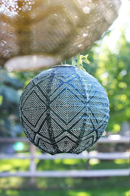 Allsop Soji Stella Boho - 12" Handmade LED Outdoor Lantern - Ink