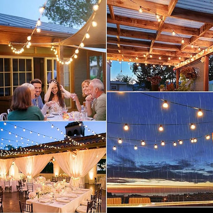 ZOTOYI Outdoor String Lights 150FT Waterproof IP65, Patio String Lights for Outside with 76 G40 Shatterproof Edison Bulbs(3 Spare), LED Hanging Lights for Backyard, Cafe, Bistro, Dimmable Warm White