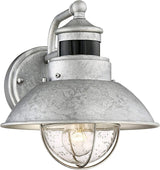 John Timberland Oberlin Rustic Industrial Farmhouse Outdoor Barn Light Fixture Galvanized Dusk to Dawn Motion | Lumora