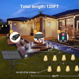 120FT Solar String Lights Outdoor Waterproof with Remote Control Solar Patio Lights 30+2 shatterproof LED ST38 | Lumora