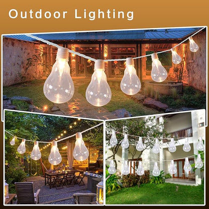 Afirst White Outdoor String Lights Waterproof with 35 LED Bulbs, 15ft Patio Lights for Garden, Backyard, Porch, Holiday (White)