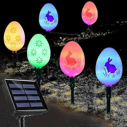 20 LED Solar Egg Lights Garden Decor,Easter Eggs Pathway Lights for Easter Outdoor Decorations,8 Lighting Modes Pastel Egg Light Stake Light for Yard Garden Lawn