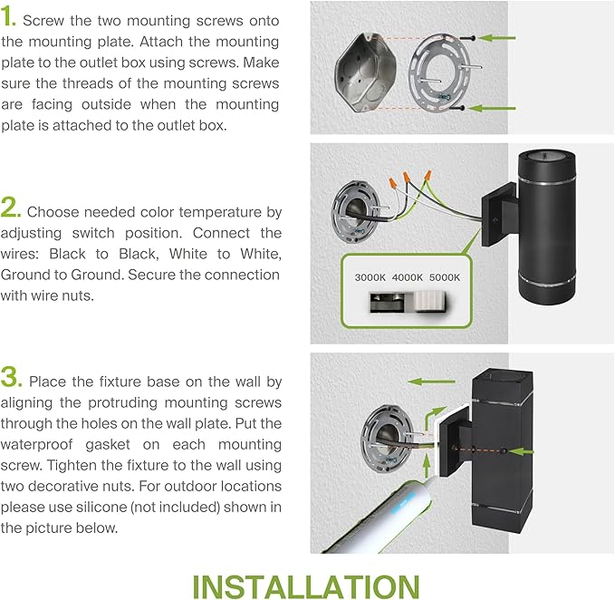 ASD 2 Light LED Indoor & Outdoor Wall Light Fixture | 18W 1180LM 3000K-5000K 100-277V Cylinder Up Down Lights | | Lumora