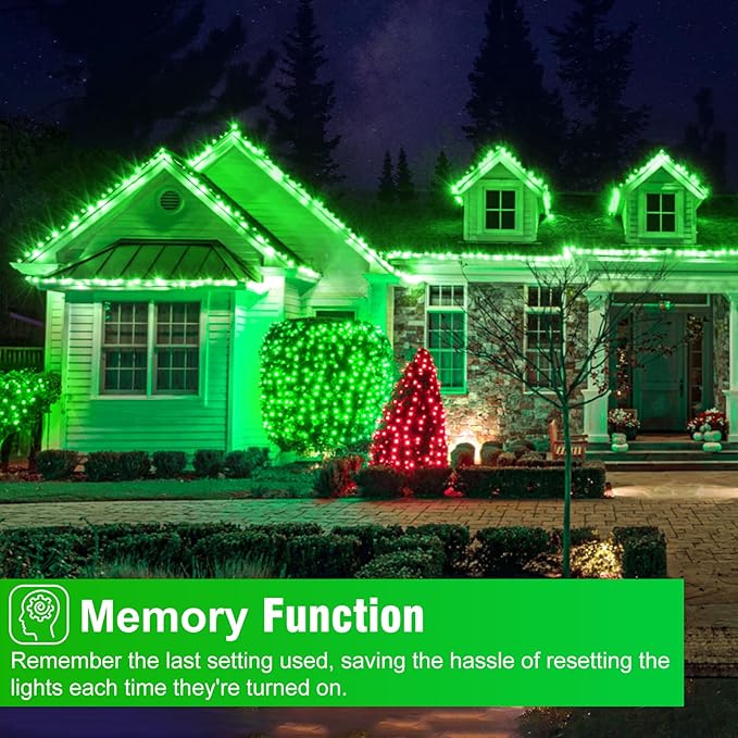 100FT 300 LED Christmas Lights Outdoor for St Patrick's Day, Green String Lights Indoorwith 8 Modes, Waterproof | Lumora