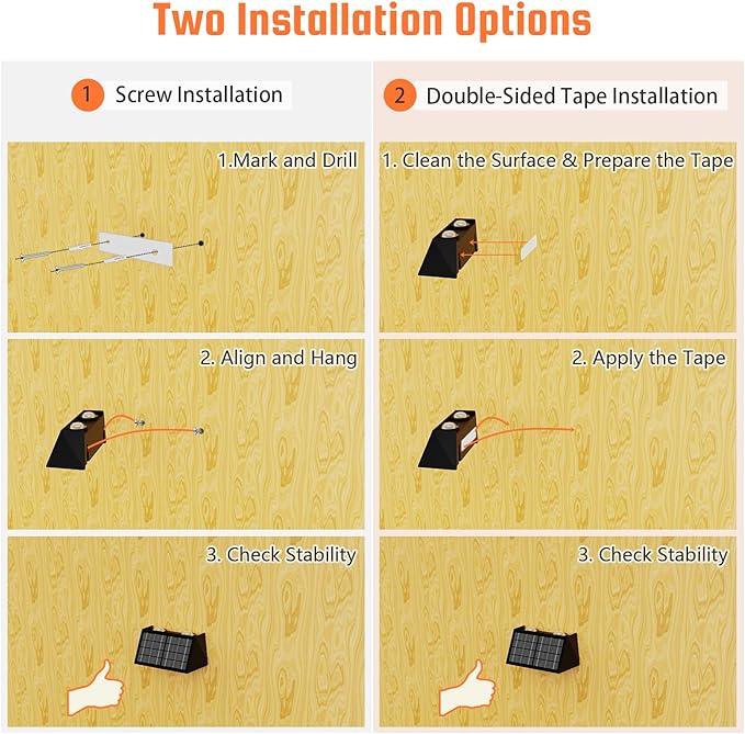 8-Pack Solar Fence Lights, Up & Down Lighting, 50LM/25LM 4 Modes (3000K/6500K), IP65 Waterproof, 1200mAh Battery | Lumora