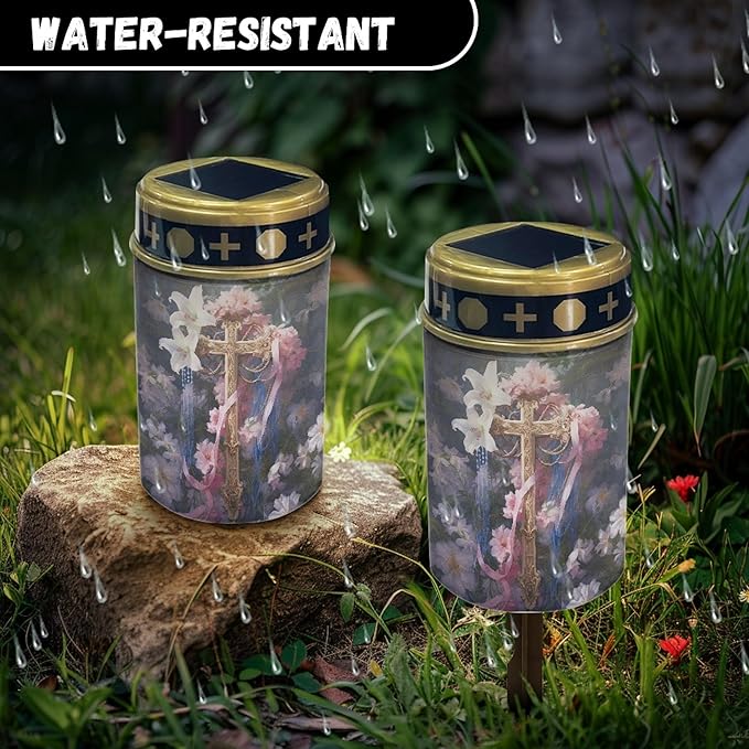 Solar Outdoor Lights Solar Lights Waterproof Solar Cross for Cemetery Garden Stake Lights Solar Pathway Lights for | Lumora