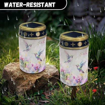 Flower Hummingbird Solar Lights Outdoor Waterproof in Memory of Loved Ones and Friends