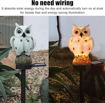 Solar Lights Outdoor, Owl Solar Landscape Light Solar Pathway Light Warm Light LED Solar Stake Lights for Garden, Patio, Yard, Lawn, Walkway Decoration