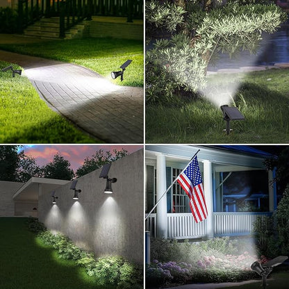 Bosceos 6-Pack Solar Spotlights for Outside with 30LEDs & 3 Modes, Solar Lights Outdoor Waterproof, Dusk to Dawn Landscape Lighting, Pathway Lights for Yard Garden Tree Flag Sculpture(Cool White)