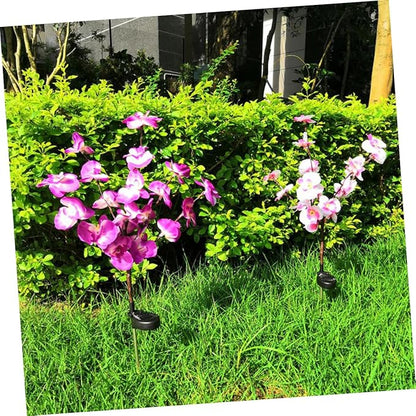 Hemoton 2pcs Solar Ground Plug Lights Outdoor Solar Pathway Lamp Energy-Saving Landscape Garden Light for Driveway Decor