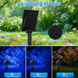 T-SUNUS Solar Spot Lights Blue Metal Outdoor Christmas Spotlights with 9.8ft Cable, IP65 Waterproof Separated Panel | Lumora