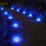 Joomer Solar Ground Lights, 4 Pack 8 LED Solar Lights Outdoor Waterproof IP68 Disc Light Landscape Lighting Garden | Lumora