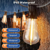 100 FT Outdoor String Lights for Outside, IP65 Waterproof ST38 LED Shatterproof Bulbs, Dimmable & Timable, 3 Light | Lumora