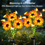 Solar Garden Lights 2 Pack Solar Swaying Bee Lights with Sunflowers, Gifts for Mom Women Mothers Day, Waterproof | Lumora