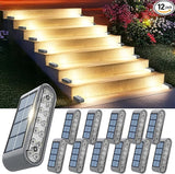 Solar Step Lights for Outside, 12-Pack Stair Light Outdoor Waterproof IP67, 14 LED Warm White Light Solar Powered | Lumora