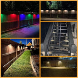 AMKI Solar Lights Outdoor, 4 Pack Solar Fence Light Waterproof with 4 Modes, Warm White & RGB Color Changing Solar | Lumora