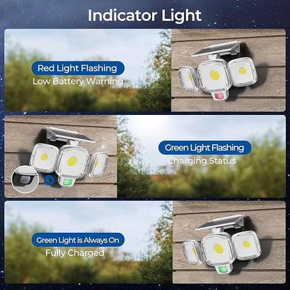 CINOTON 2 Pack RGBCW Solar Pathway Outdoor Lights and Solar Motion Sensor Outdoor Lights White 2 Pack
