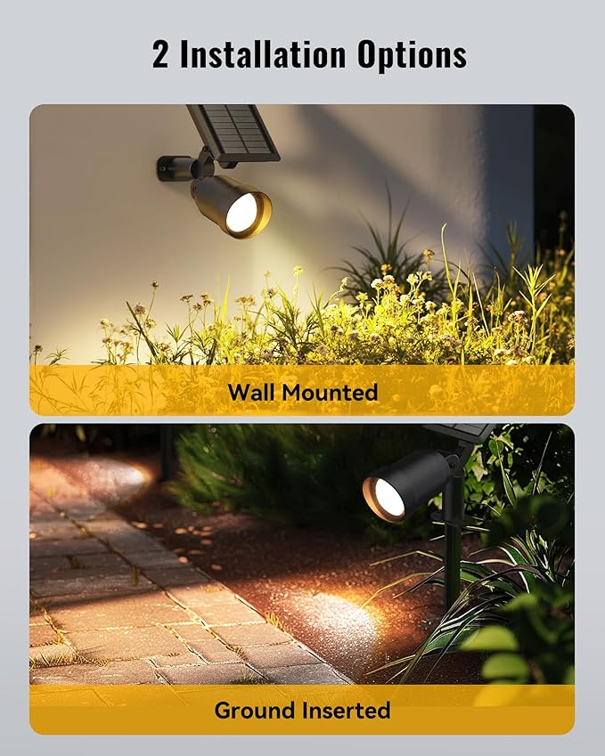 Solar SpotLights Outdoor 6 Pack, Solar Spot Lights Outdoor Waterproof IP65 with 3 Lighting Modes for Garden, Landscape, Pathway, Pool Area, Tree Decor