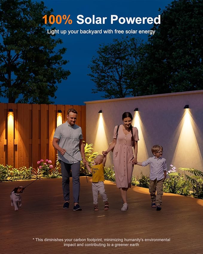 16 Pack Decoration Solar Powered Fence Lamps Outdoor Waterproof with Warm White LED Spot, for Outside Stair, Gate | Lumora