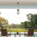 Globe Electric 44773 1-Light Outdoor Pendant, Matte Black, Clear Glass Shade, E26 Base Socket, Kitchen Island | Lumora