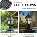 Emliviar 19" Portable Solar Post Light for Patio and Camping, Table Lamp with Pier Mount Base in Black Finish | Lumora