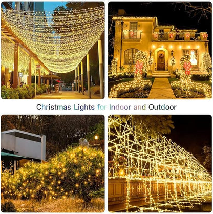 String Lights Fairy Lights 66 Feet 200 LED with Multi Flashing Modes Controller, Waterproof LED Lights Decorations for Bedroom, Wedding, Party, Garden, Patio, Indoor Outdoor Occastions (Warm White)
