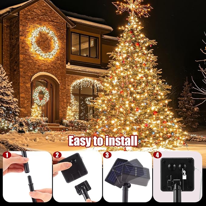 12 Pcs Solar String Lights Solar Mini Teeny Tiny Fairy Firefly Twinkle Light Waterproof 16ft 50 LEDs Garden String | Lumora