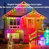 100ft RGB Permanent Outdoor Lights,with 60 LED IP65 Waterproof Smart Christmas Lights for Outdoor Decor with 63 | Lumora