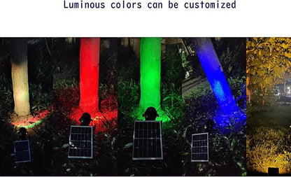 Outdoor LED Spotlight Waterproof Solar Spotlights with Clip Security Tree Spotlights Adjustable IP65 Mini Clip Lamp for Billboards Courtyard Garden Pathway Light-Operated 6000K
