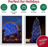 LAMPHOME Blue Christmas Lights Decoration 300Lights 63.8ft(2pk of 150L) UL Certified Mini Bulb String Lights Set | Lumora