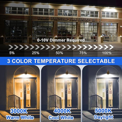 25W LED Bullet Spot Light, Color Selectable 3000K/4000K/5000K - 3500LM LED Landscape Spotlight with Knuckle Mount, 0-10V Dimmable Commercial Landscape Flood Light, 120-277V UL DLC Listed (12-Pack)