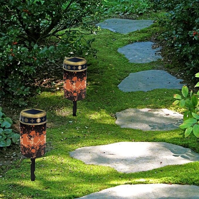 Skeleton Solar Garden Lights Outdoor Waterproof Cemetery Decorations for Grave Outdoor Lights, Multipurpose Solar Lights Decorative Memorial Lights for Loss of Loved One